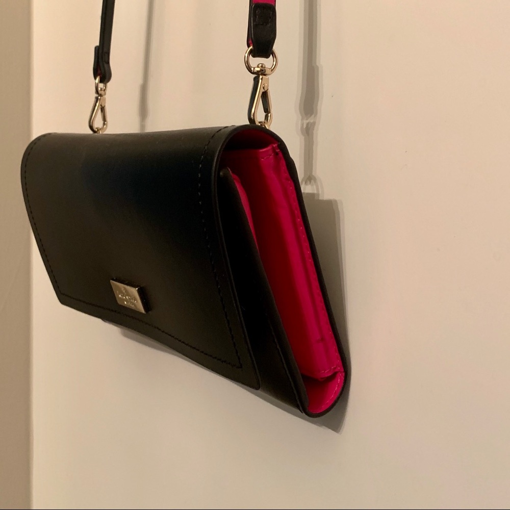 Kate Spade Black Leather Crossbody Wallet